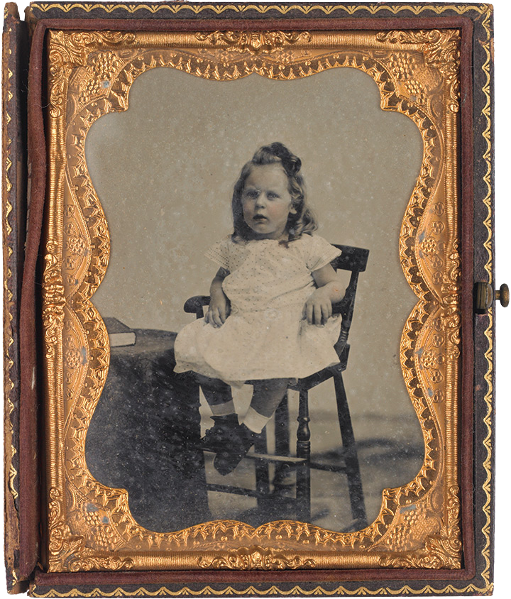 <h4>Photographed by Enoch Long</h4>
<p>Born in New Hampshire, Enoch Long (1823-1898) and his brother Horatio, learned the daguerreotype process in Philadelphia and honed their photography skills throughout the country before settling in St. Louis in 1846. Quickly establishing a national reputation, Enoch’s popular downtown portrait studio continued to thrive after Horatio’s passing in 1851. During the Civil War, he produced portraits of Union Soldiers from his studio at Benton Barracks.</p>
