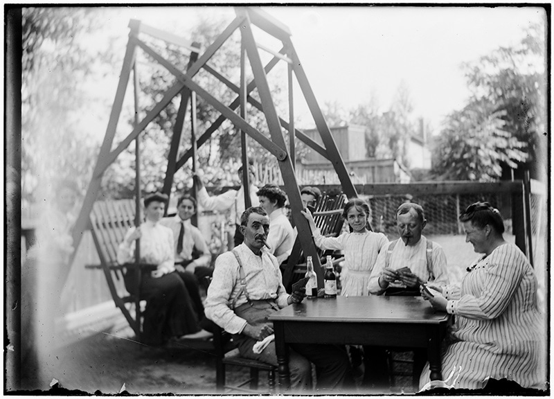 <h4>Photographed by Albert J. Dubach and Albert W. Dubach</h4>
<p>Many of the Dubach negatives feature family and friends at leisure.</p>
