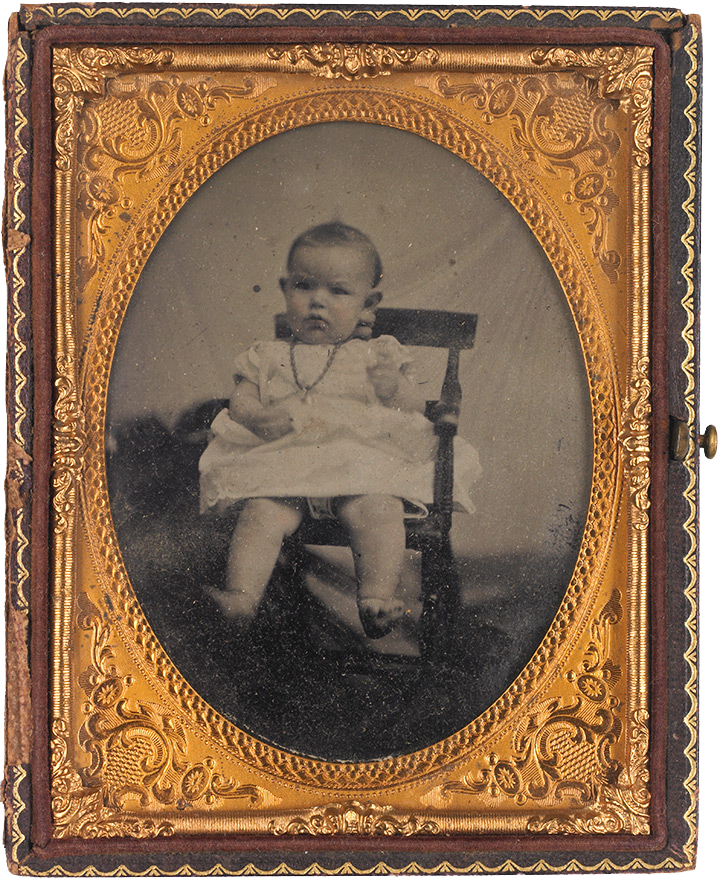 <h4>Photographed by Enoch Long</h4>
<p>These examples of early photography taken by Enoch Long are thought to be portraits of the Le Bourgeois children who lived in St. Louis in the 1850s.</p>
