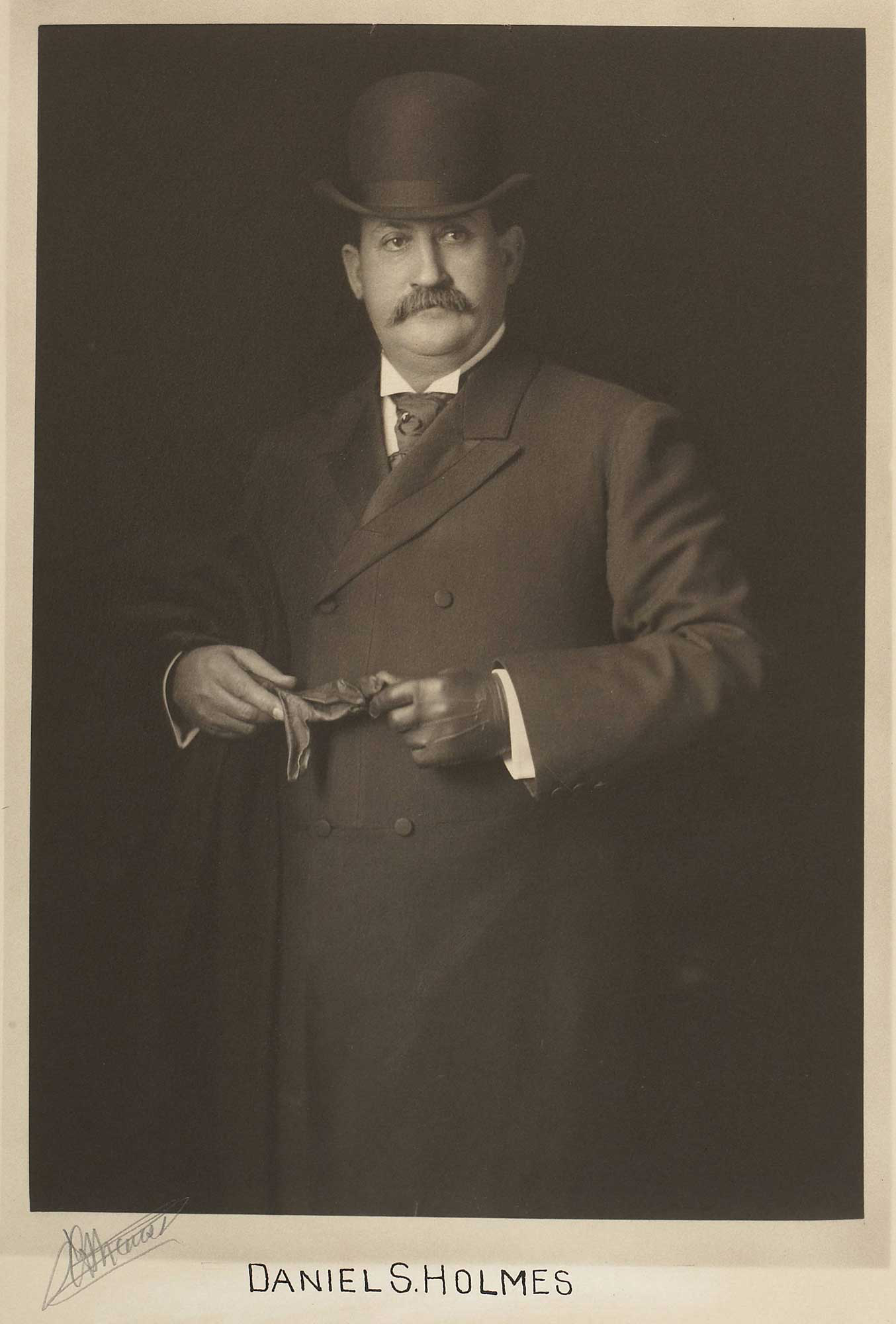 <p>Portrait of Saint Louis businessman Daniel S. Holmes taken by noted photographer J.C. Strauss circa 1895. Holmes served as a Director of the American Exchange Bank.</p>
